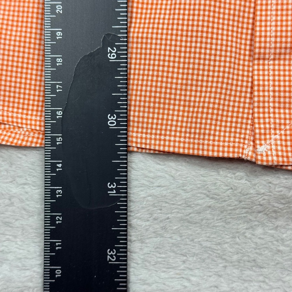 Ralph Lauren Classic Fit Gingham Button Down Shirt Orange White Men L - Picture 6 of 10